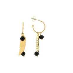 Pendientes de Onix acabados en oro amarillo 18K - Omka