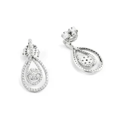 Pendientes de Plata de Ley 925 y Circonita Brillante acabado rodio - Isloth