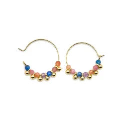 Pendientes de Plata de Ley 925 y Cristal Multicolor acabado oro 18k - Kapac