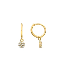 Pendientes de Plata de Ley 925 y Circonita Brillante acabados en oro amarillo 18K - Lipyo