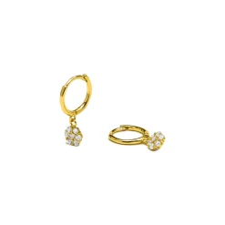 Pendientes de Plata de Ley 925 y Circonita Brillante acabados en oro amarillo 18K - Lipyo