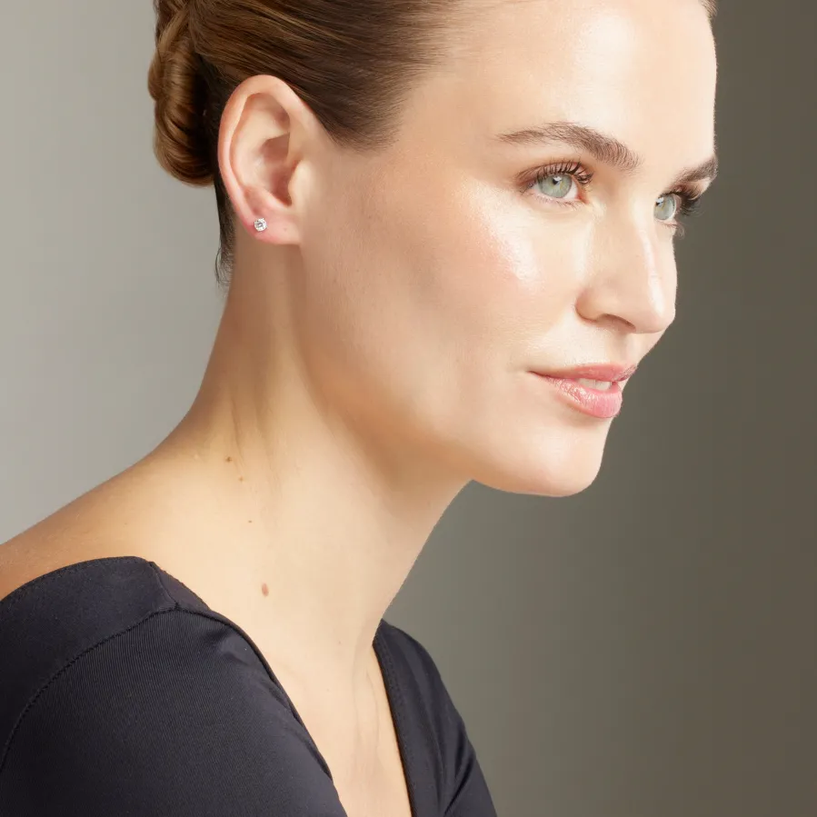 Pendientes de Plata de Ley 925 con Circonita Brillante acabado Rodio - Kyoro