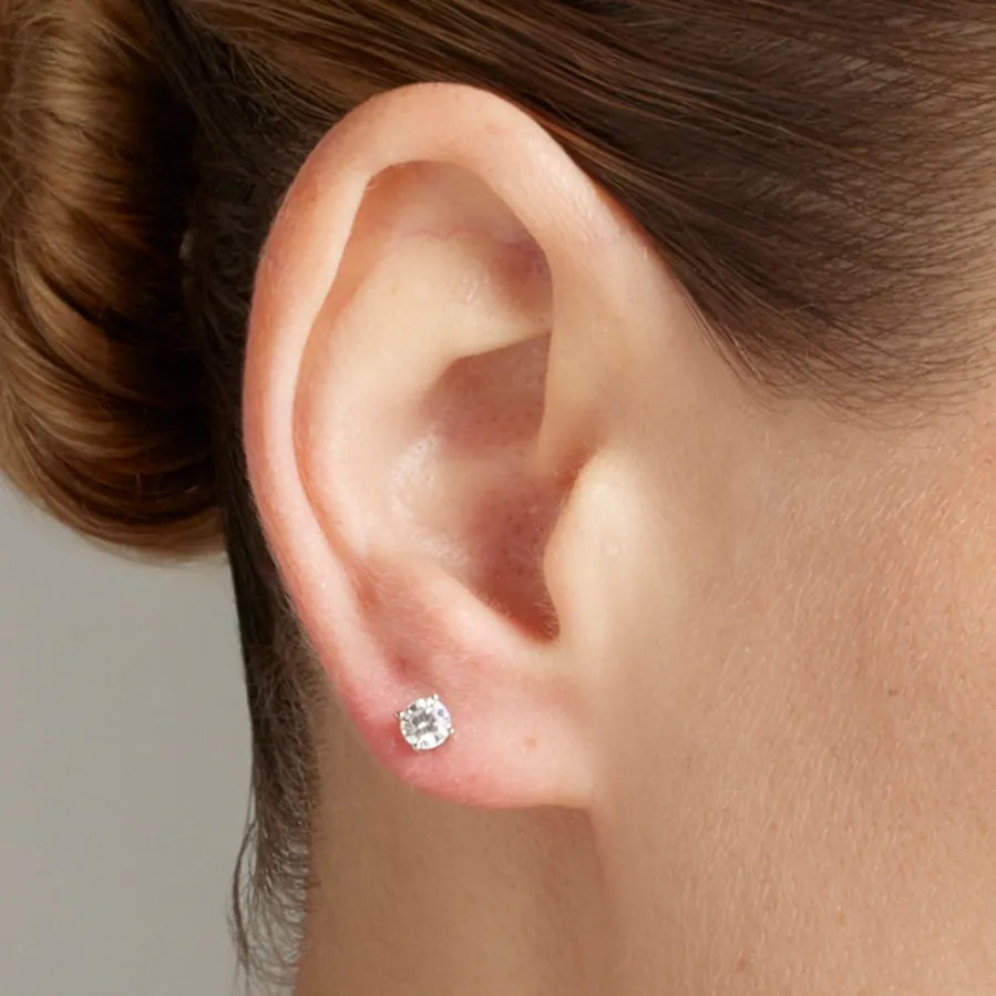 Pendientes de Plata de Ley 925 con Circonita Brillante acabado Rodio - Kyoro
