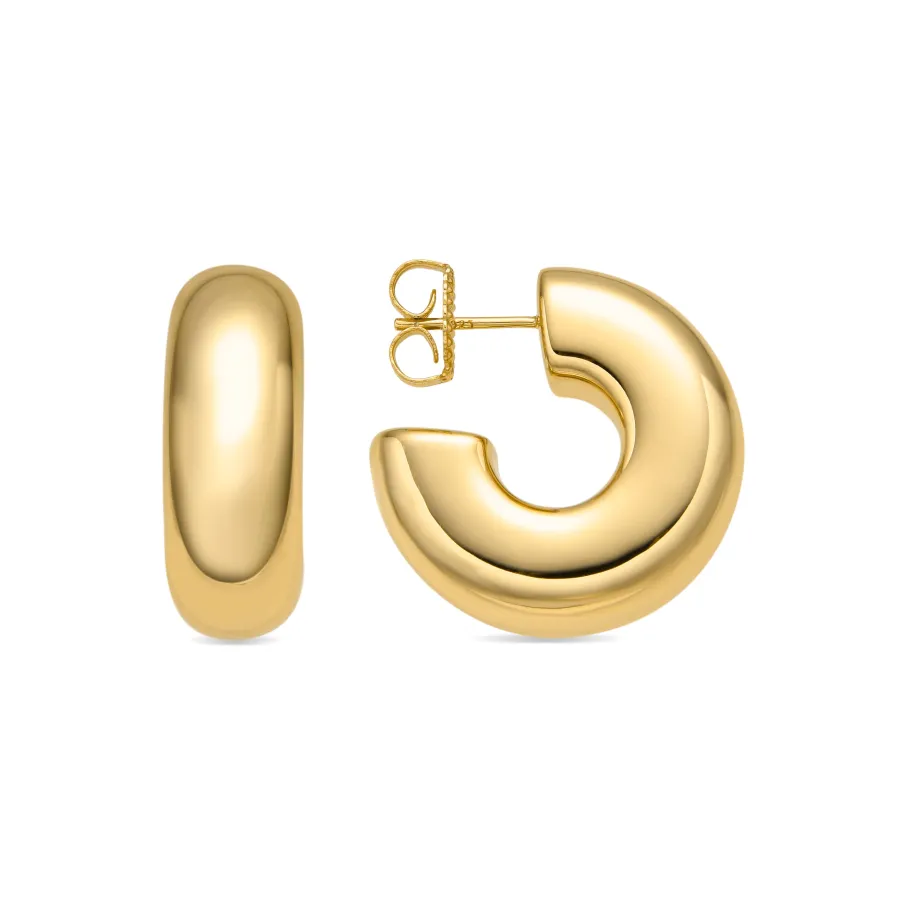 Pendientes de Plata de Ley 925 y acabado oro amarillo de 18k- Fike