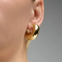 Pendientes de Plata de Ley 925 y acabado oro amarillo de 18k- Fike