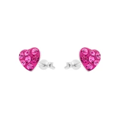 Pendientes de Plata de Ley 925 y Circonita Rosa acabado en rodio - Ukzel