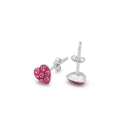 Pendientes de Plata de Ley 925 y Circonita Rosa acabado en rodio - Ukzel