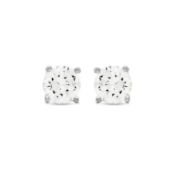 Pendientes de Plata de Ley 925 con Circonita Brillante acabados en rodio - Básico