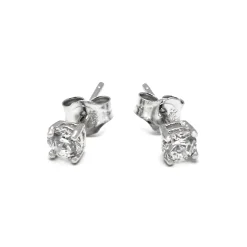 Pendientes de Plata de Ley 925 con Circonita Brillante acabados en rodio - Básico
