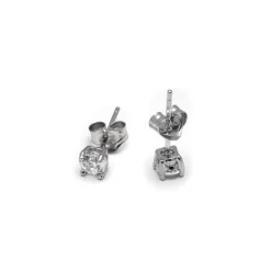 Pendientes de Plata de Ley 925 con Circonita Brillante acabados en rodio - Básico