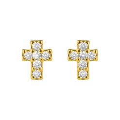 Pendientes de Plata de Ley 925 y Circonita Brillante acabado en oro amarillo 18k - Yide