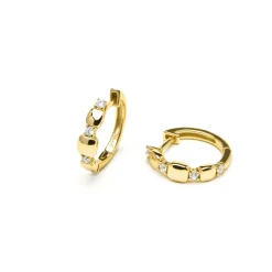 Pendientes de Plata de Ley 925 y Circonita Brillante acabado oro amarillo de 18k - Sures