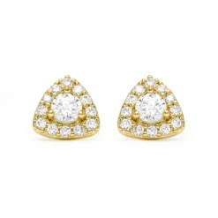 Pendientes de Plata de Ley 925 y Circonita Brillante acabado en oro amarillo 18k - Aldra