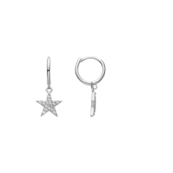 Pendientes de Plata de Ley 925 y Circonita Brillante acabados en rodio - Tuthe