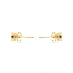 Pendientes de Plata de Ley 925 con Circonita Brillante acabados oro amarillo 18K - Imrak