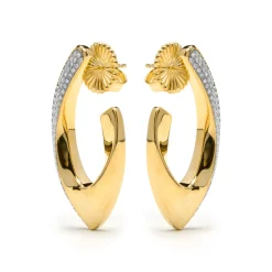 Pendientes de Plata de Ley 925 y Circonita Brillante acabado oro amarillo de 18k - Kurpip