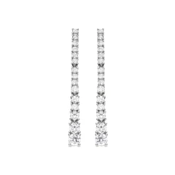 Pendientes de Plata de Ley 925 y Circonita Brillante acabado rodio - Vorgaz