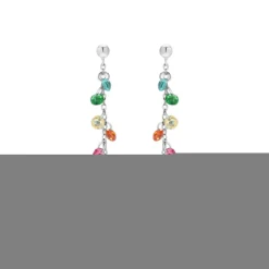 Pendientes de Plata de Ley 925 y Circonita Multicolor acabado en rodio - Diham
