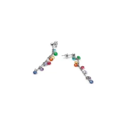 Pendientes de Plata de Ley 925 y Circonita Multicolor acabado en rodio - Diham