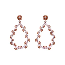 Pendientes de Plata de Ley 925 y Circonita Multicolor Acabado En Oro Rosa 18K - Wade