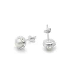Pendientes de Plata de Ley 925 y Circonita Brillante acabado en rodio - Kapore