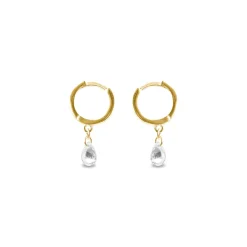 Pendientes de Plata de Ley 925 con Circonita Brillante acabados en oro amarillo 18K - Arinor