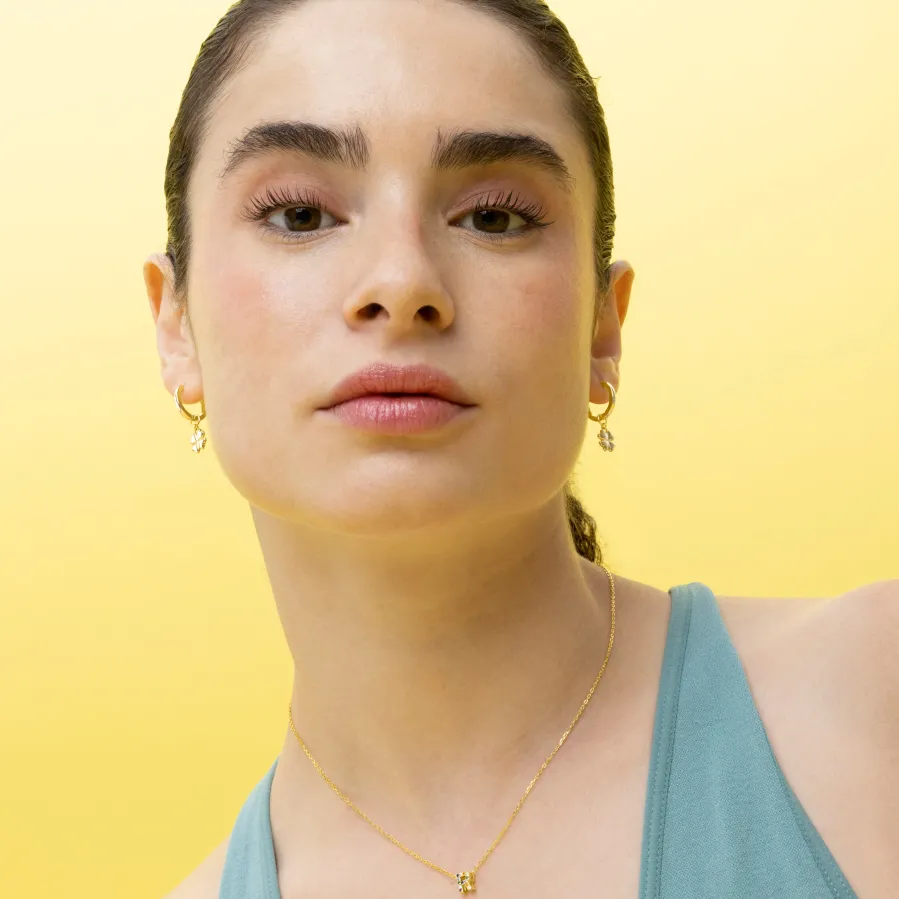 Pendientes de Plata de Ley 925 acabados en oro amarillo 18K - Dira
