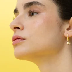 Pendientes de Plata de Ley 925 acabados en oro amarillo 18K - Dira