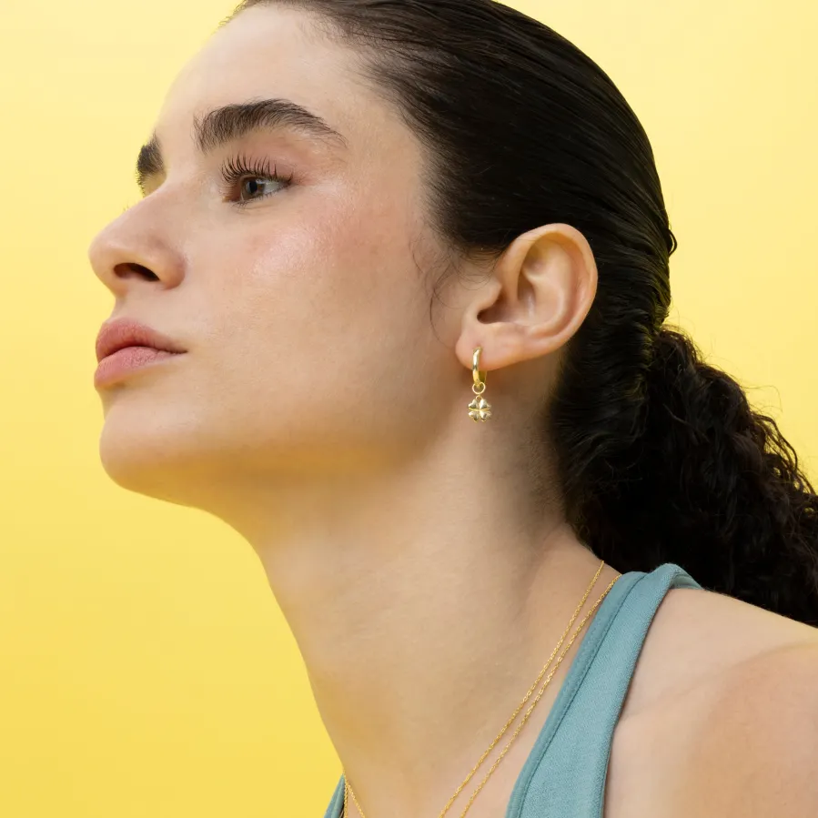 Pendientes de Plata de Ley 925 acabados en oro amarillo 18K - Dira