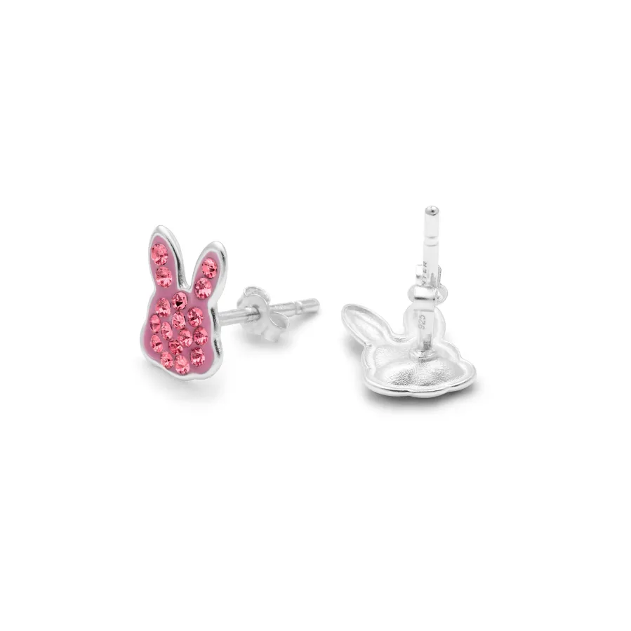 Pendientes de Plata de Ley 925 y Circonita Rosa acabado en rodio - Rasim