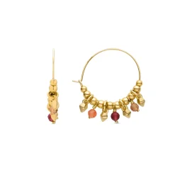Pendientes de Plata de Ley 925 con Cristal Multicolor acabados en oro amarillo 18K - Akrul
