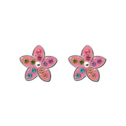 Pendientes de Plata de Ley 925 y Circonita Multicolor acabado en rodio - Biaha