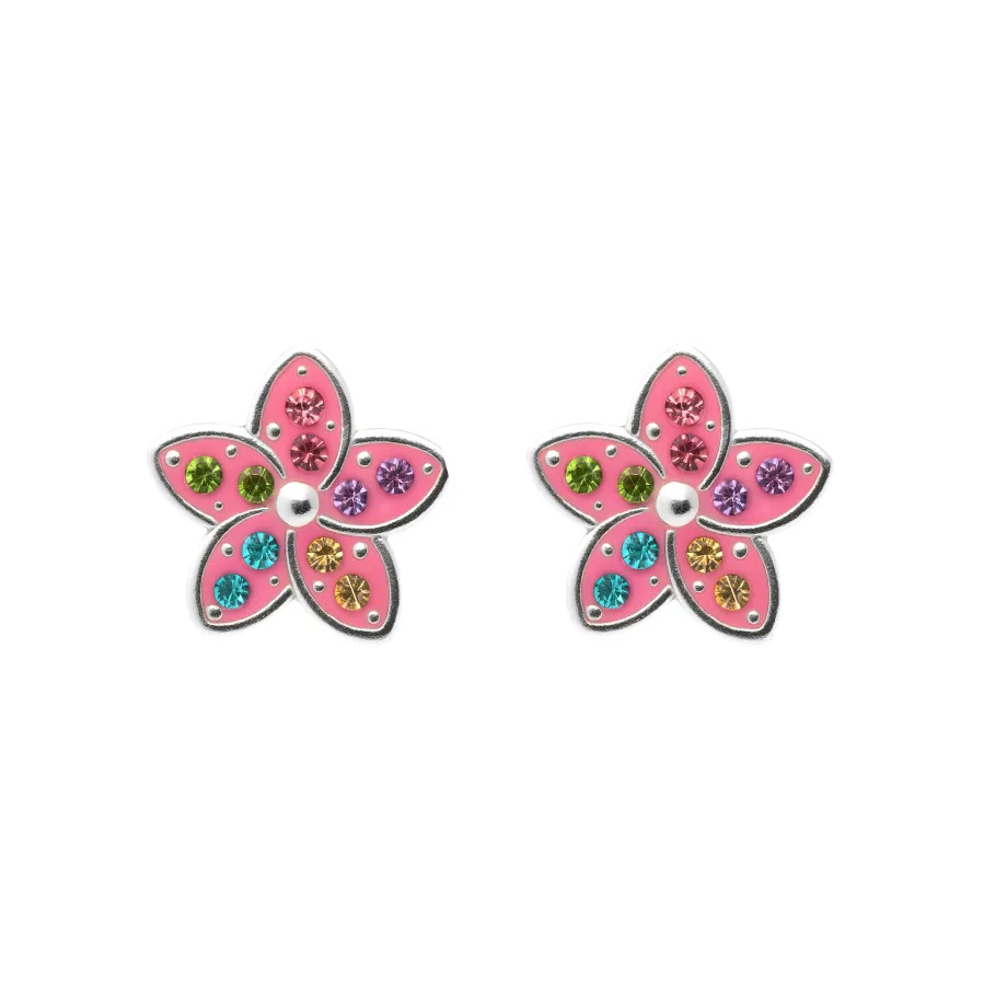 Pendientes de Plata de Ley 925 y Circonita Multicolor acabado en rodio - Biaha