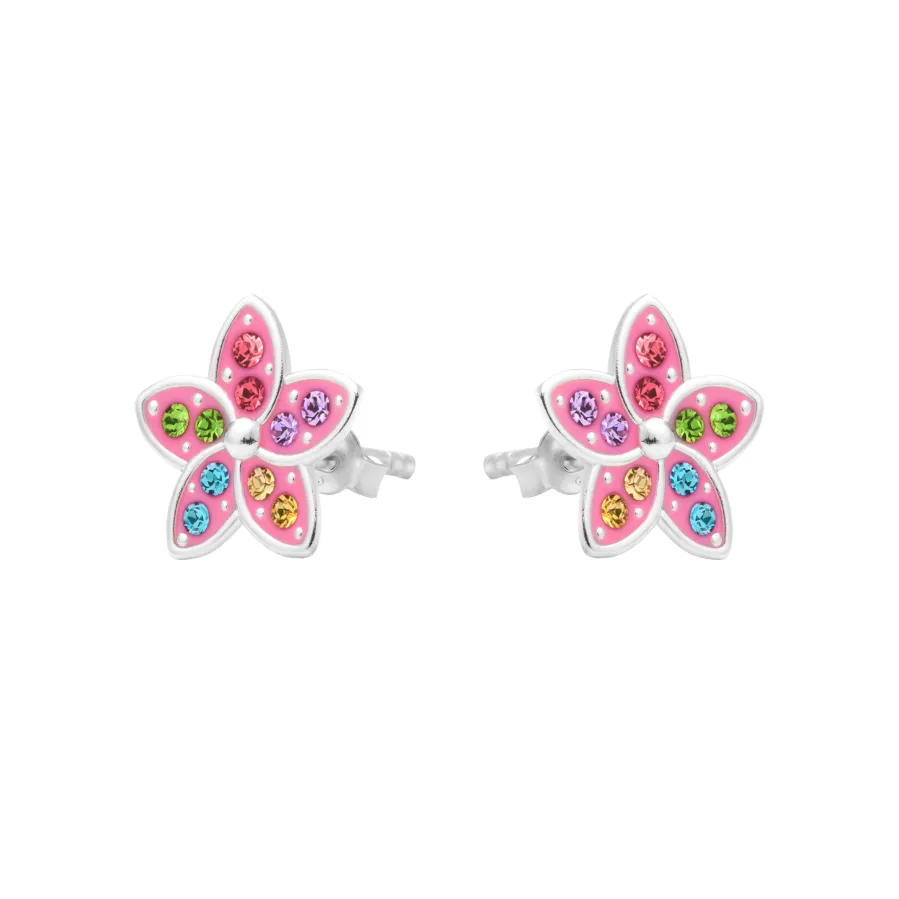 Pendientes de Plata de Ley 925 y Circonita Multicolor acabado en rodio - Biaha