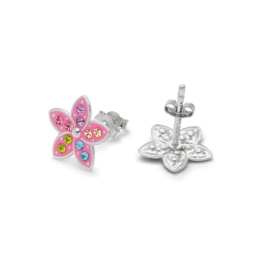 Pendientes de Plata de Ley 925 y Circonita Multicolor acabado en rodio - Biaha