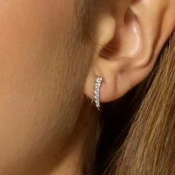 Pendientes de Plata de Ley 925 y Circonita Brillante acabado rodio - Losci