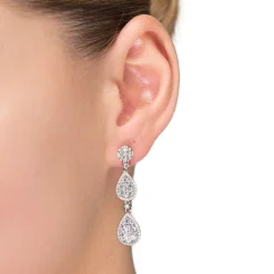 Pendientes de Plata de Ley 925 con Circonita Brillante acabados en rodio - Fredcrow