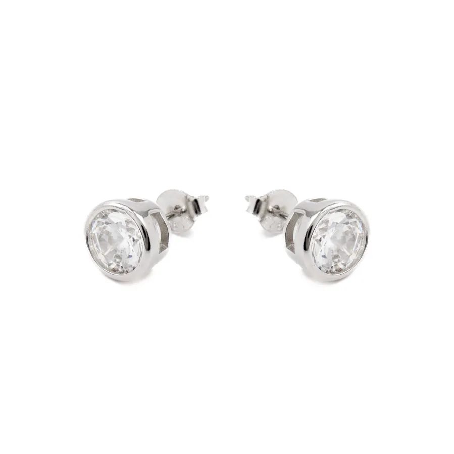 Pendientes de Plata de Ley 925 con Circonita Brillante acabado Rodio - Basili