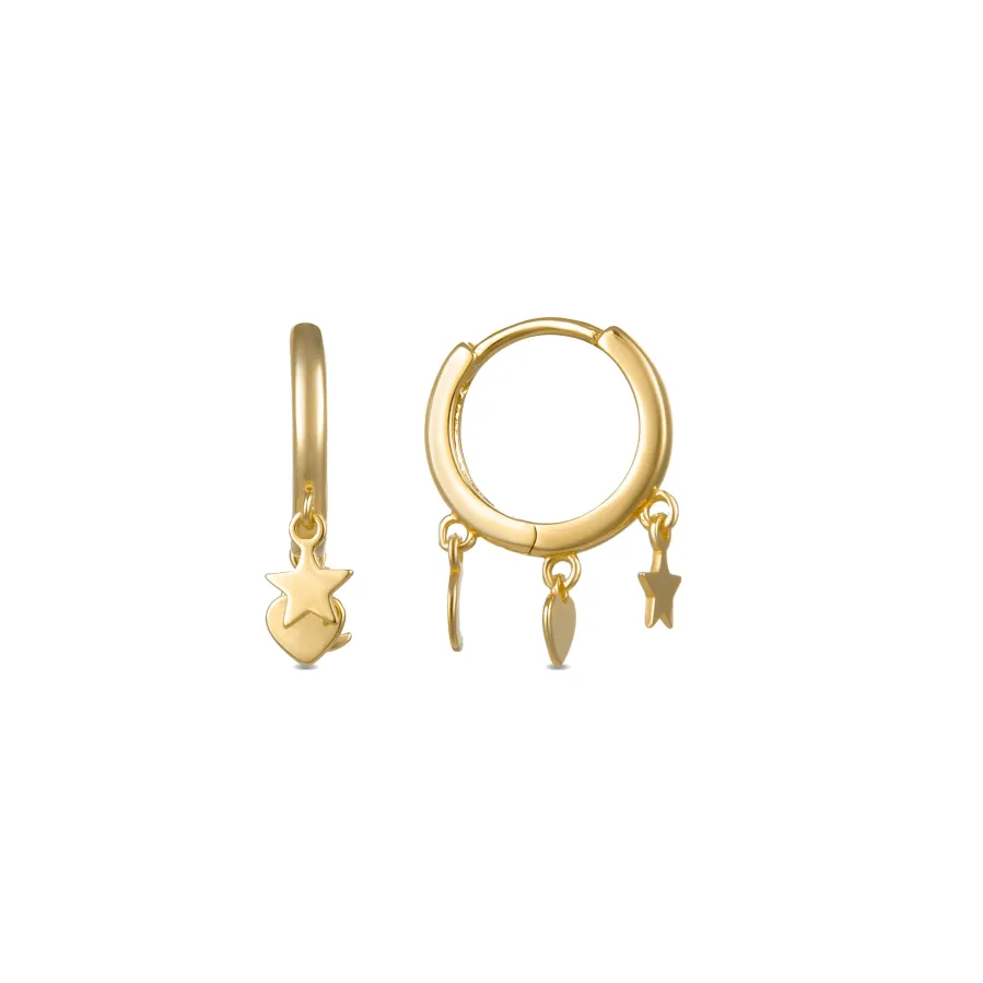 Pendientes de Plata de Ley 925 acabados en oro amarillo 18K - Zaccus