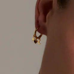 Pendientes de Plata de Ley 925 acabados en oro amarillo 18K - Zaccus