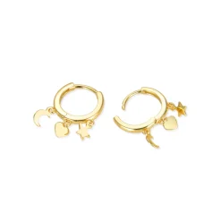Pendientes de Plata de Ley 925 acabados en oro amarillo 18K - Zaccus