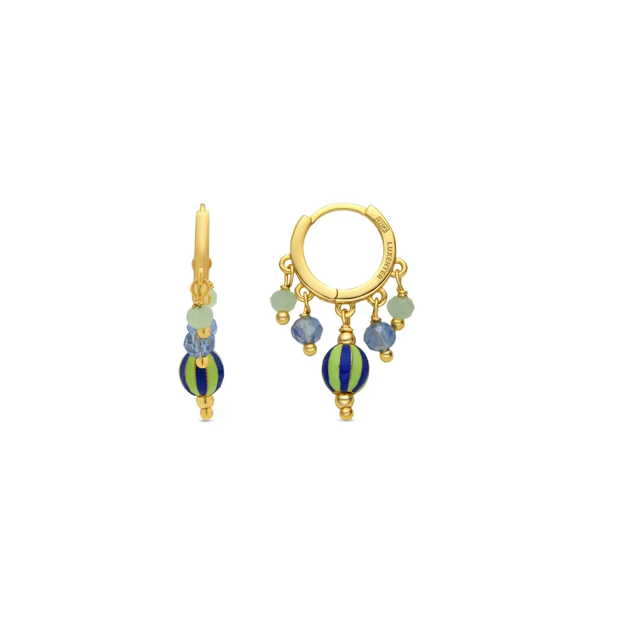 Pendientes de Plata de Ley 925 y Lacado Multicolor acabado oro amarillo de 18k - Towi