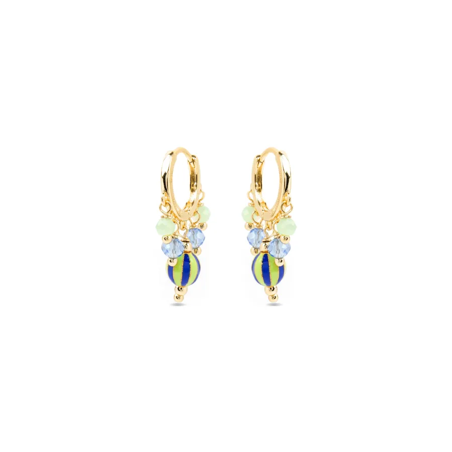 Pendientes de Plata de Ley 925 y Lacado Multicolor acabado oro amarillo de 18k - Towi