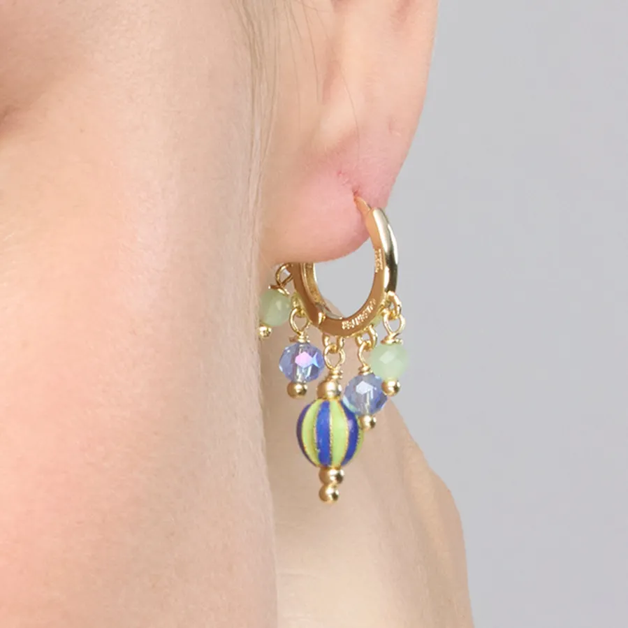 Pendientes de Plata de Ley 925 y Lacado Multicolor acabado oro amarillo de 18k - Towi