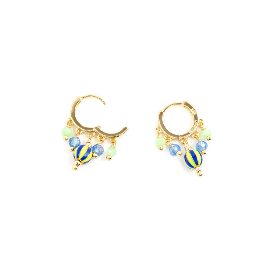 Pendientes de Plata de Ley 925 y Lacado Multicolor acabado oro amarillo de 18k - Towi