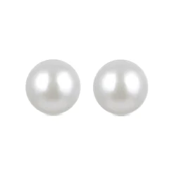 Pendientes de Plata de Ley 925 con Perla Blanca acabados en oro amarillo 18K - Básico