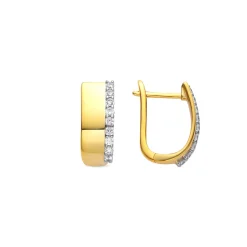 Pendientes de Plata de Ley 925 y Circonita Brillante acabado oro amarillo de 18k - Tezel