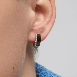 Pendientes de Plata de Ley 925 y Circonita Brillante acabado oro amarillo de 18k - Tezel