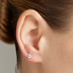 Pendientes de Plata de Ley 925 con Circonita Brillante acabado Rodio - Kyoro