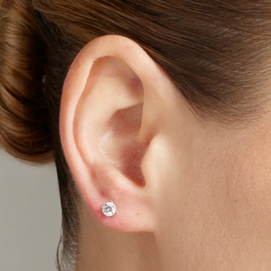 Pendientes de Plata de Ley 925 con Circonita Brillante acabado Rodio - Kyoro
